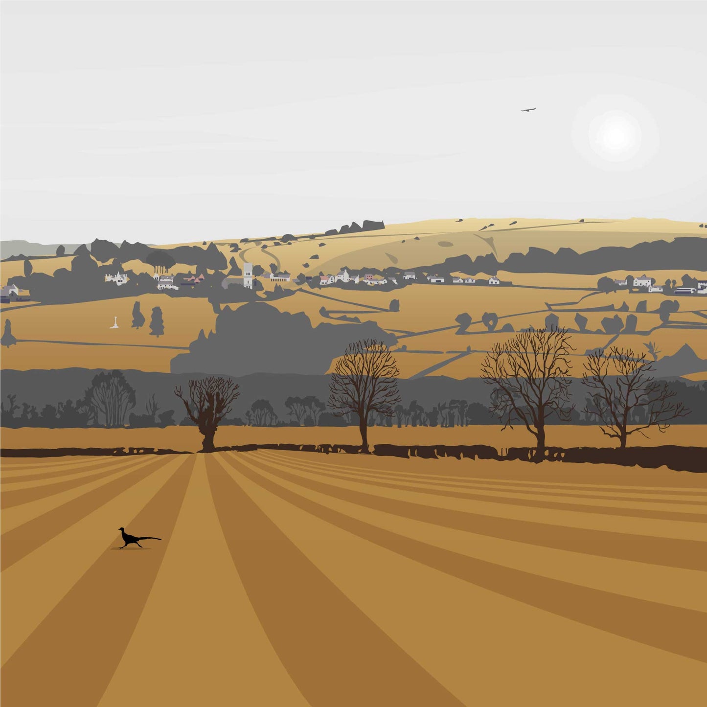 Selsley Common Brown Blank Card