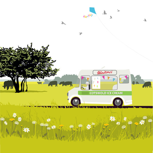 The Ice Cream Van - Giclée Art Print by Nichola Kent