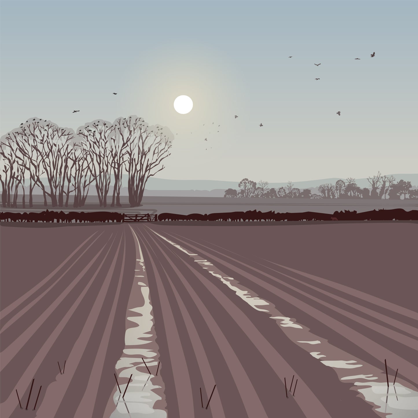 Muddy Fields Blank Card