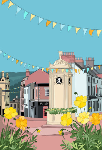 Sims' Clock, Stroud - Kent and Co Art Print by Nichola Kent