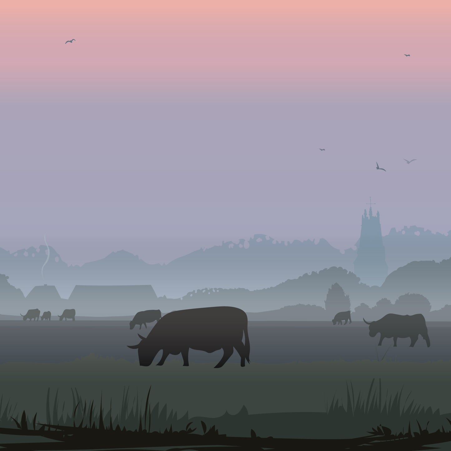 Pink Dawn Blank Card