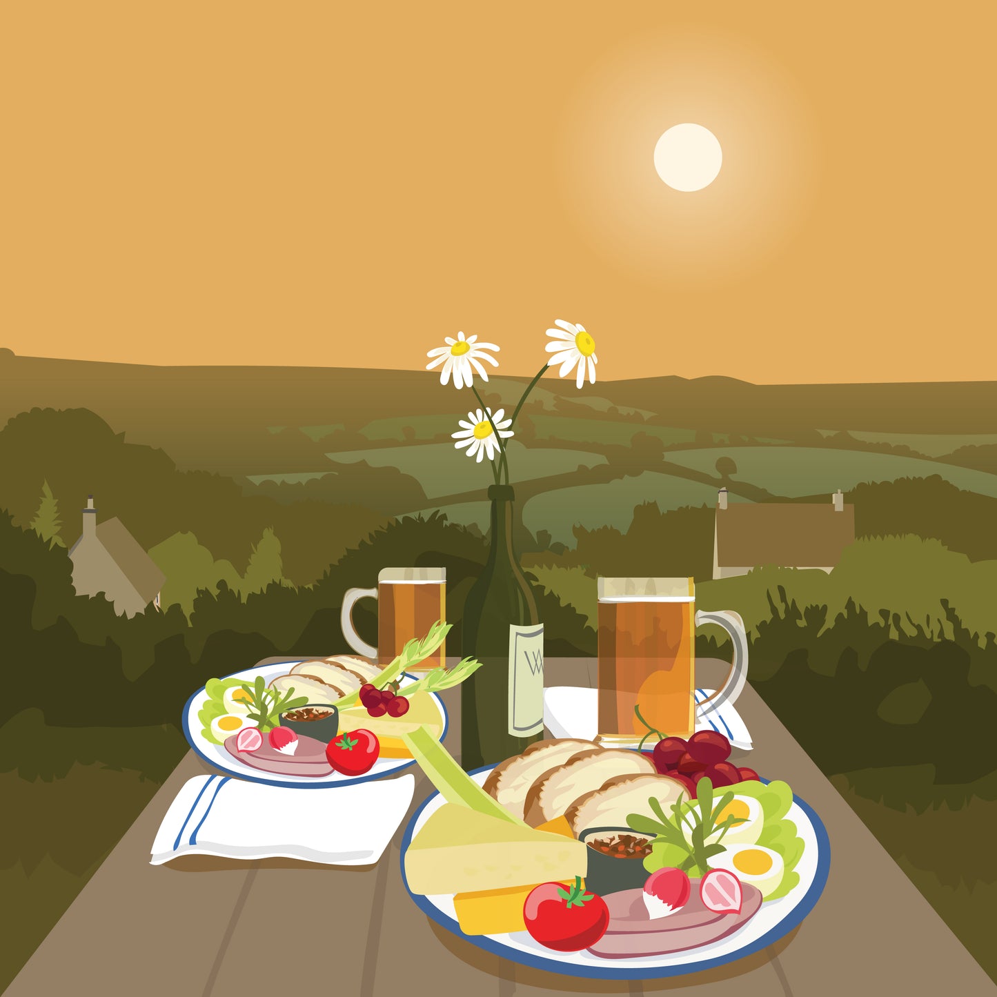 Ploughmans and a View Blank Card