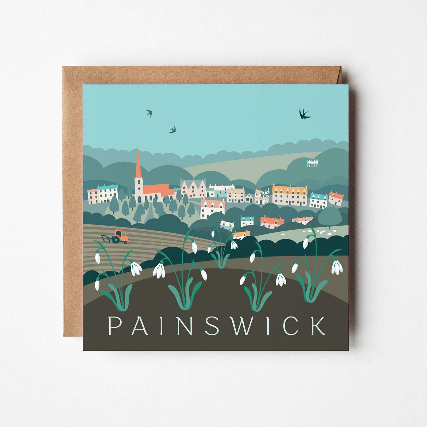 Painswick with Snowdrops Card