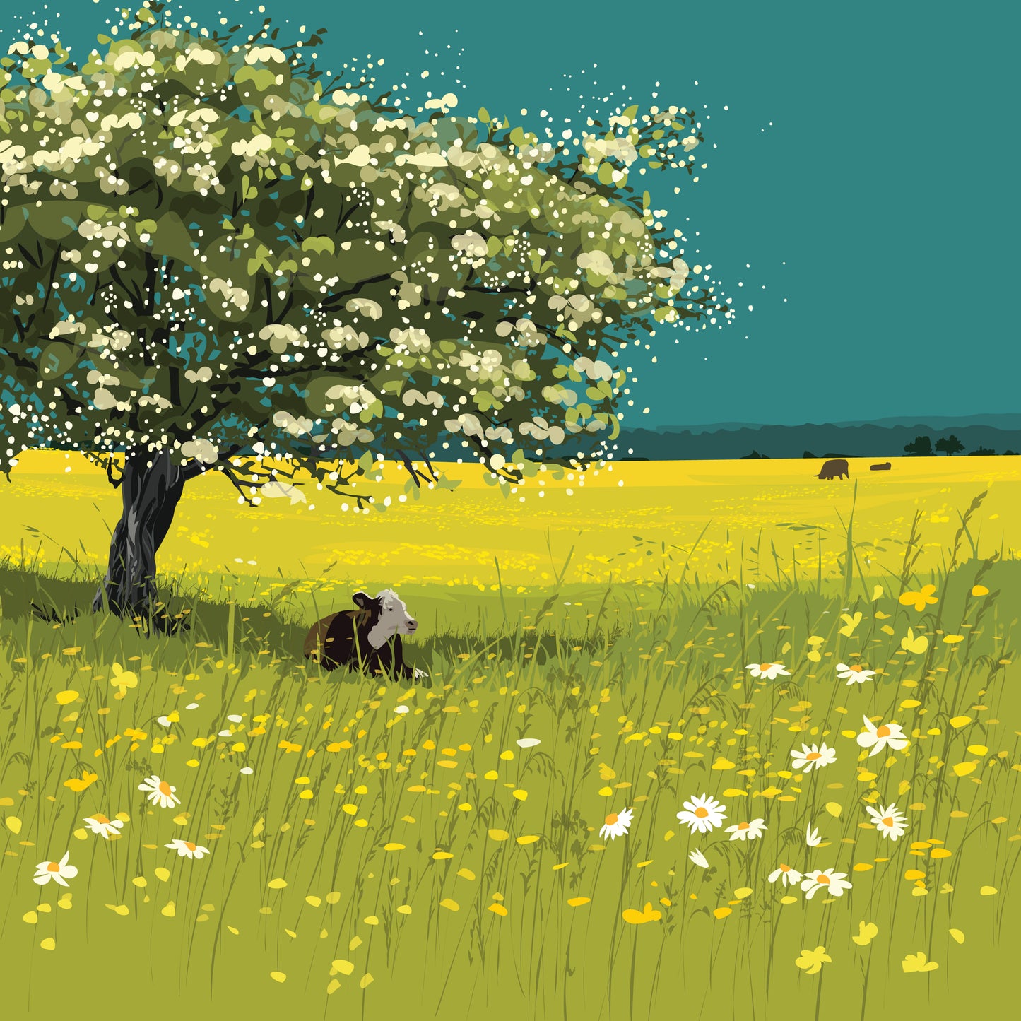 Buttercups and Blossoms Blank Card