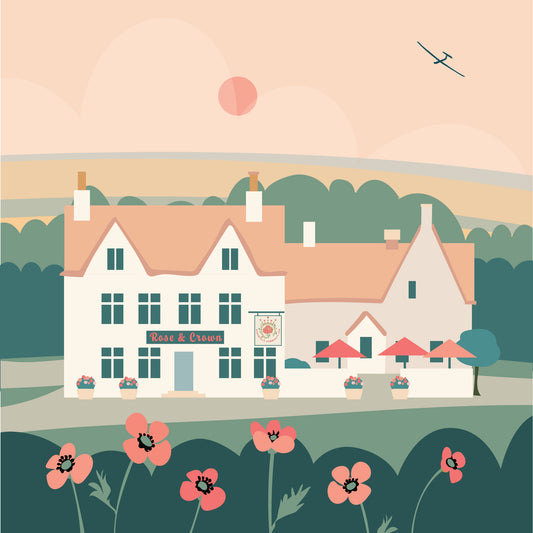 Nympsfield Community Pub - Giclée Art Print by Nichola Kent