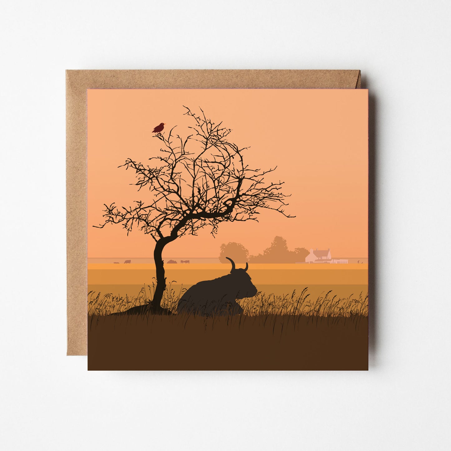 Lodge View - Sunset - Blank Card
