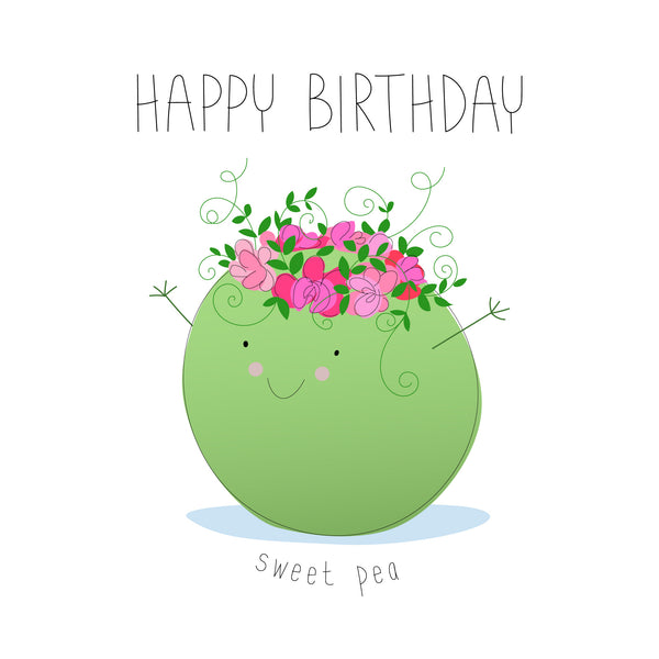 Sweet Pea Happy Birthday Card