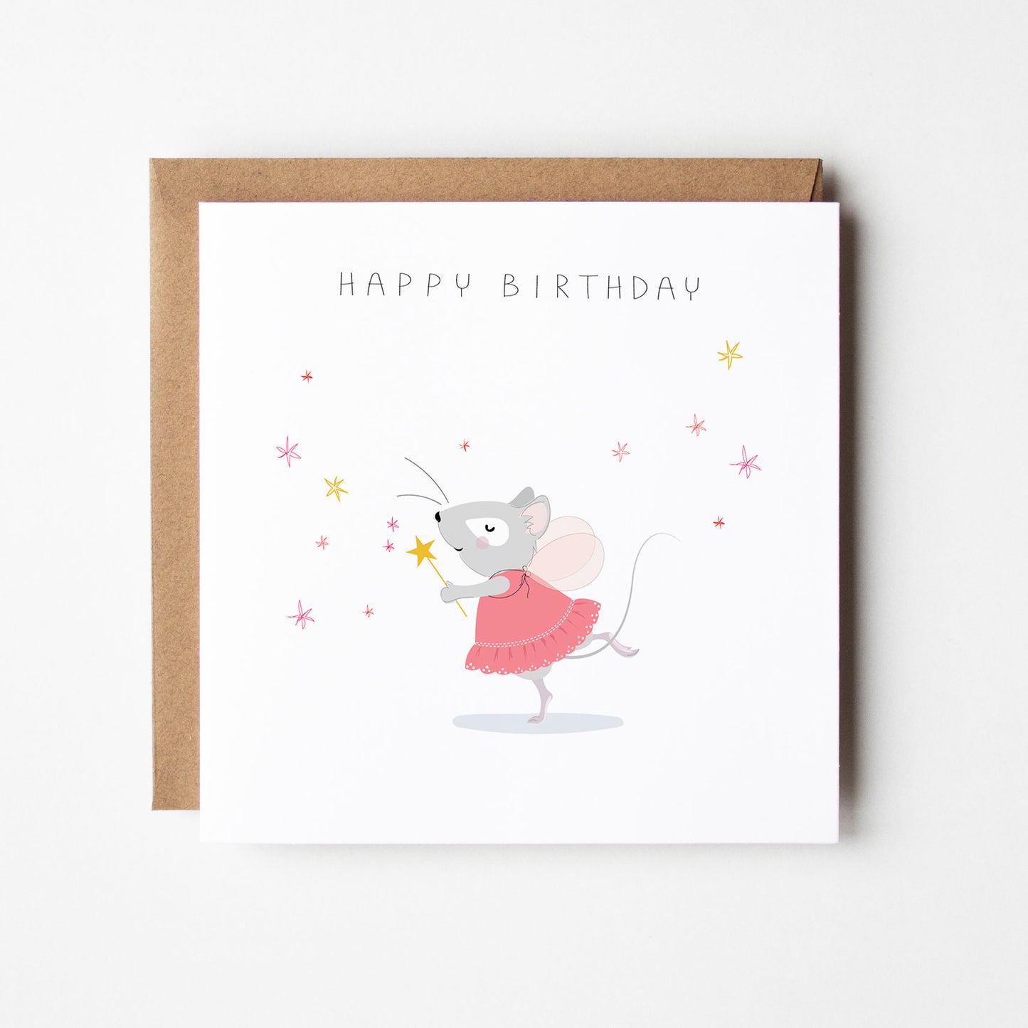 Fairy Mouse Happy Birthday Card