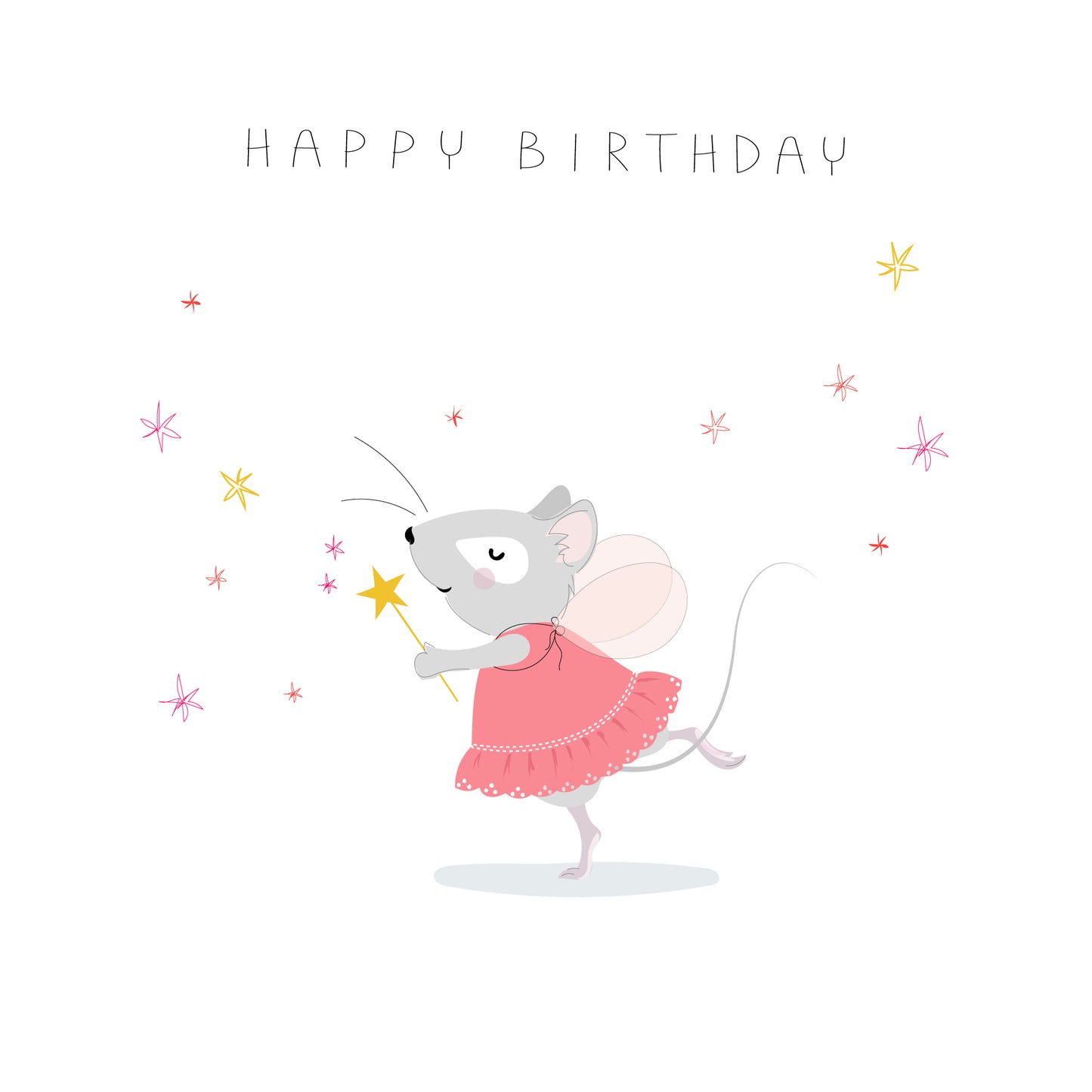 Fairy Mouse Happy Birthday Card
