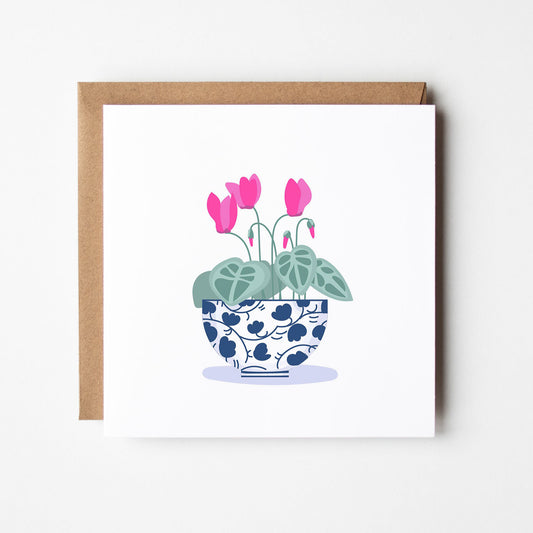 Cyclamen Bowl Card