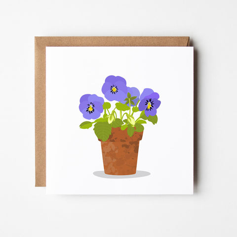 Pansies in a pot Card