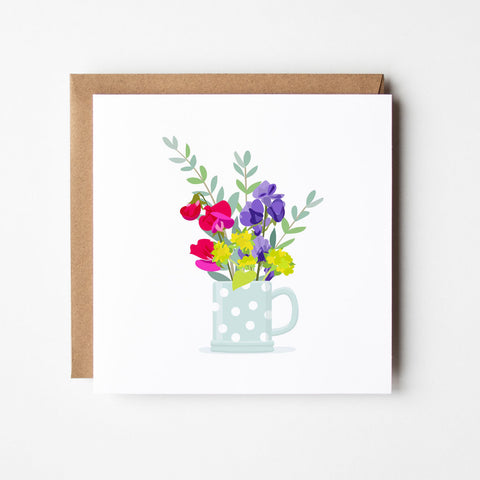 Sweet Pea Flowers Card