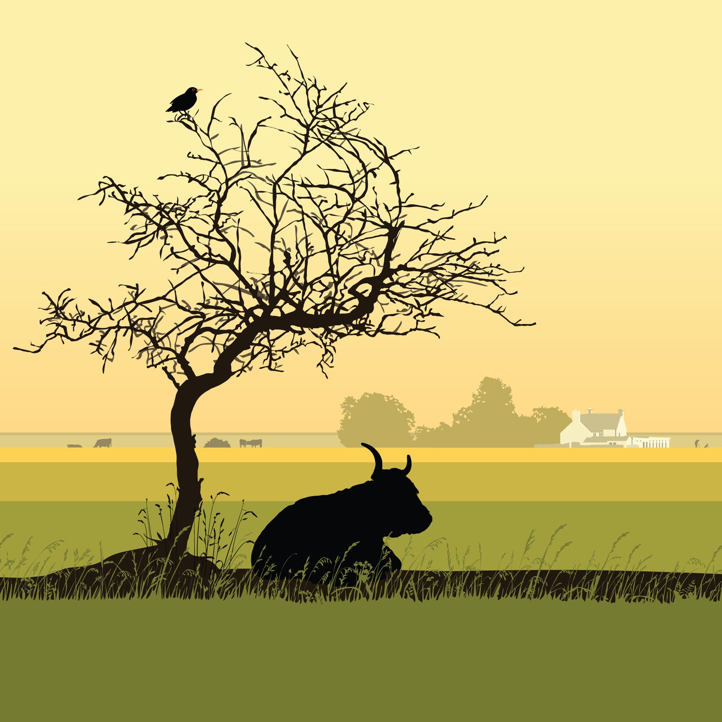 Lodge View - Giclée Art Print by Nichola Kent