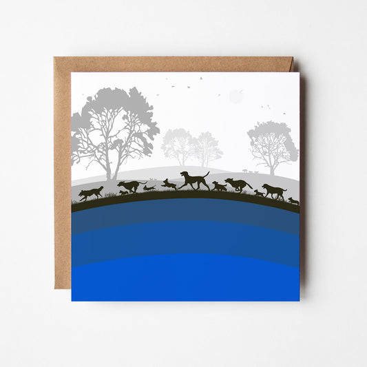 The Dogs - Blue - Blank Card