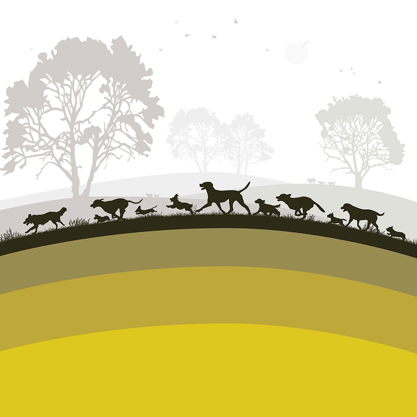 The Dogs - Ochre - Blank Card