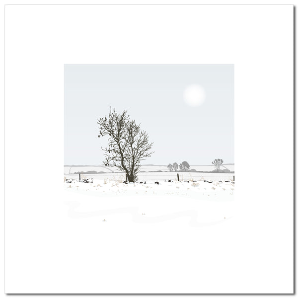Solo Tree - Blue - Unframed Print