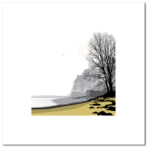 The Beach Huts - Ochre - 50 x 50cm - Unframed Print