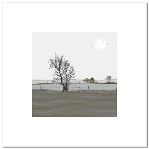 Sparrows - Grey - Unframed Print