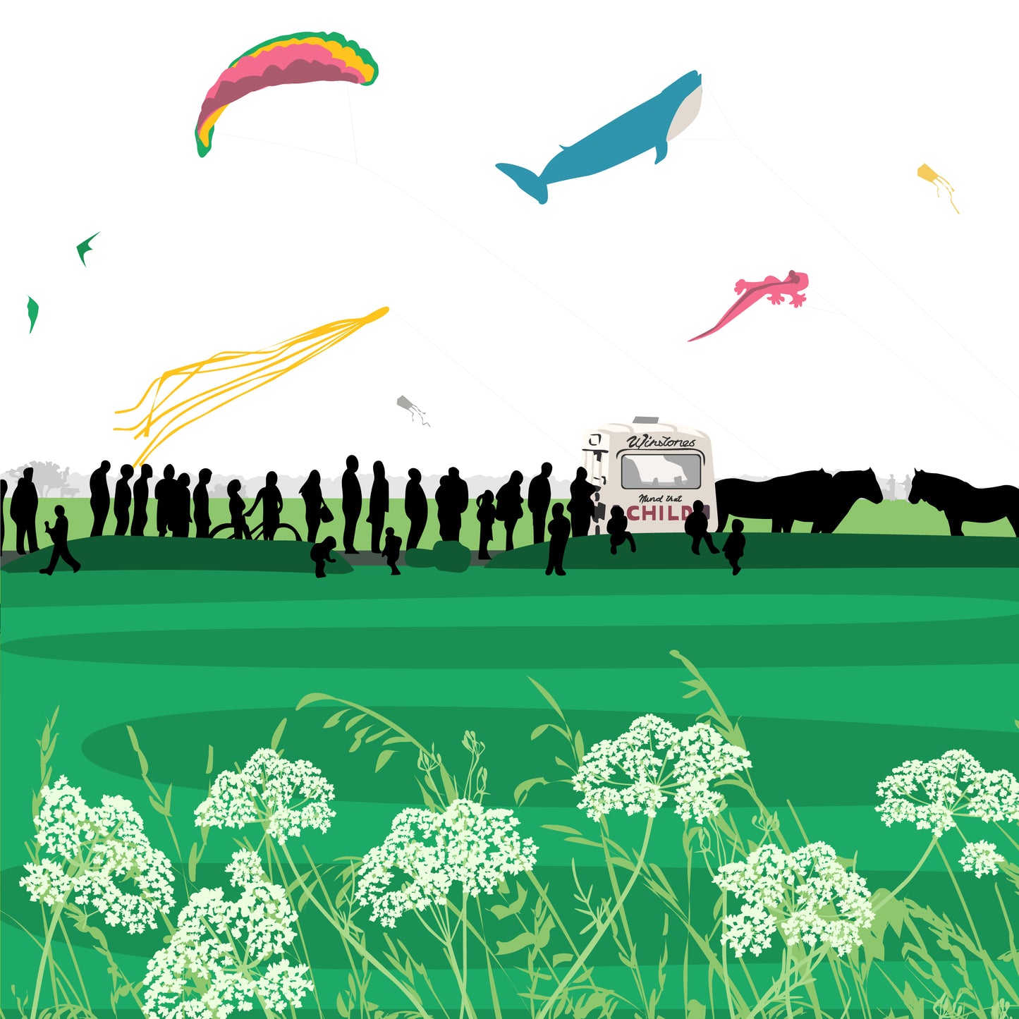The Kite Festival Blank Card