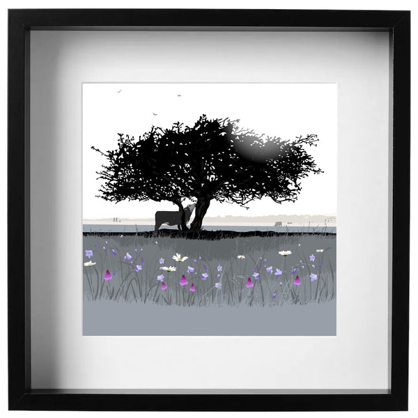 That Hawthorn Tree - Grey - Kent and Co Framed Art Print by Nichola Kent