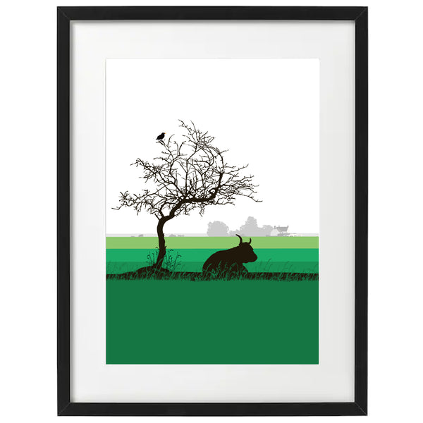 The Old Lodge View - Jade - A3 - Unframed Giclee Print by Nichola Kent
