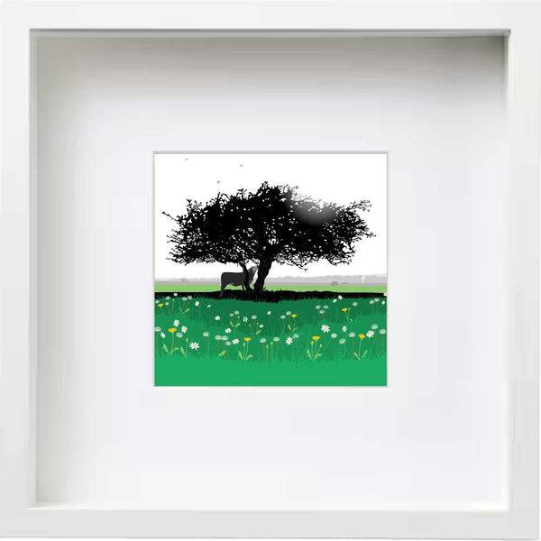 That Hawthorn Tree - Jade Green - Kent and Co Framed Art Print by Nichola Kent