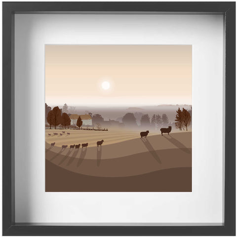 The Dawn Parade - Brown - Kent and Co Framed Art Print by Nichola Kent