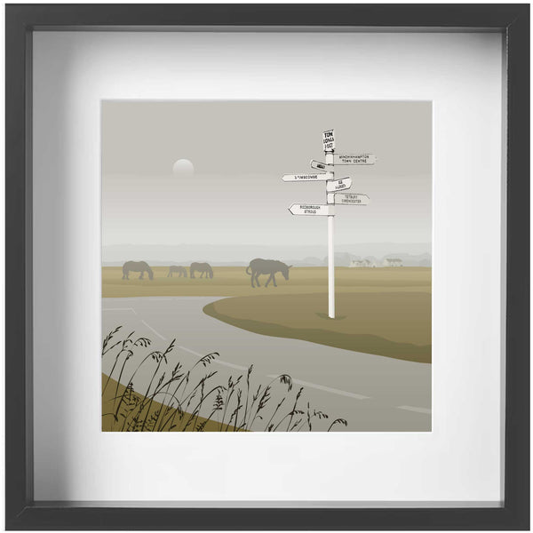 Tom Longs Post View with Alfie and Friends- Green - Kent and Co Framed Art Print by Nichola Kent