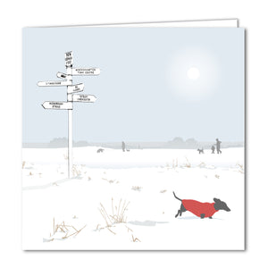 Dog Walkers of Minchinhampton Common Blank Christmas Card