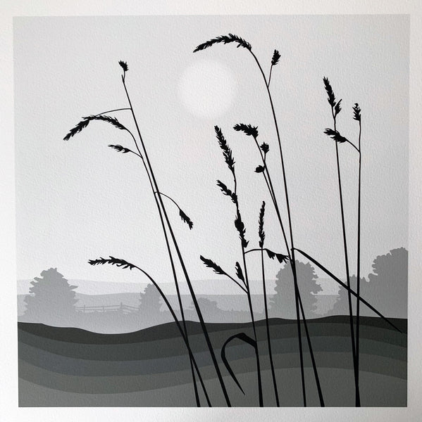 Grasses - Grey - Unframed Print